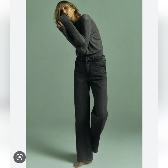 Zara Wide Leg Jeans Gray - Picture 11 of 14